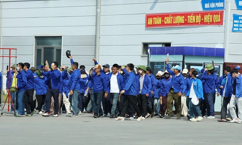 越南北宁中企罢工活动演习
